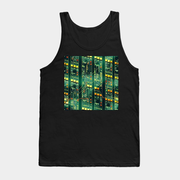 Circuitboard  electronic, computer pattern futuristic cyberpunk Tank Top by SJG-digital